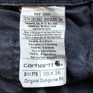 carhartt dungarees 38x36